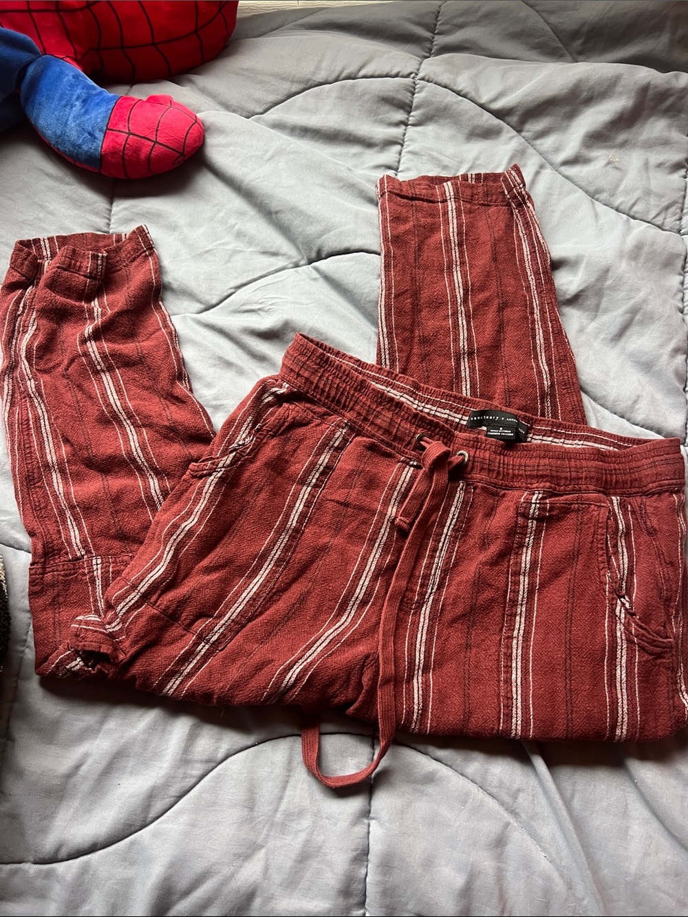 Anthropologie Rust Red Striped Cropped Pants